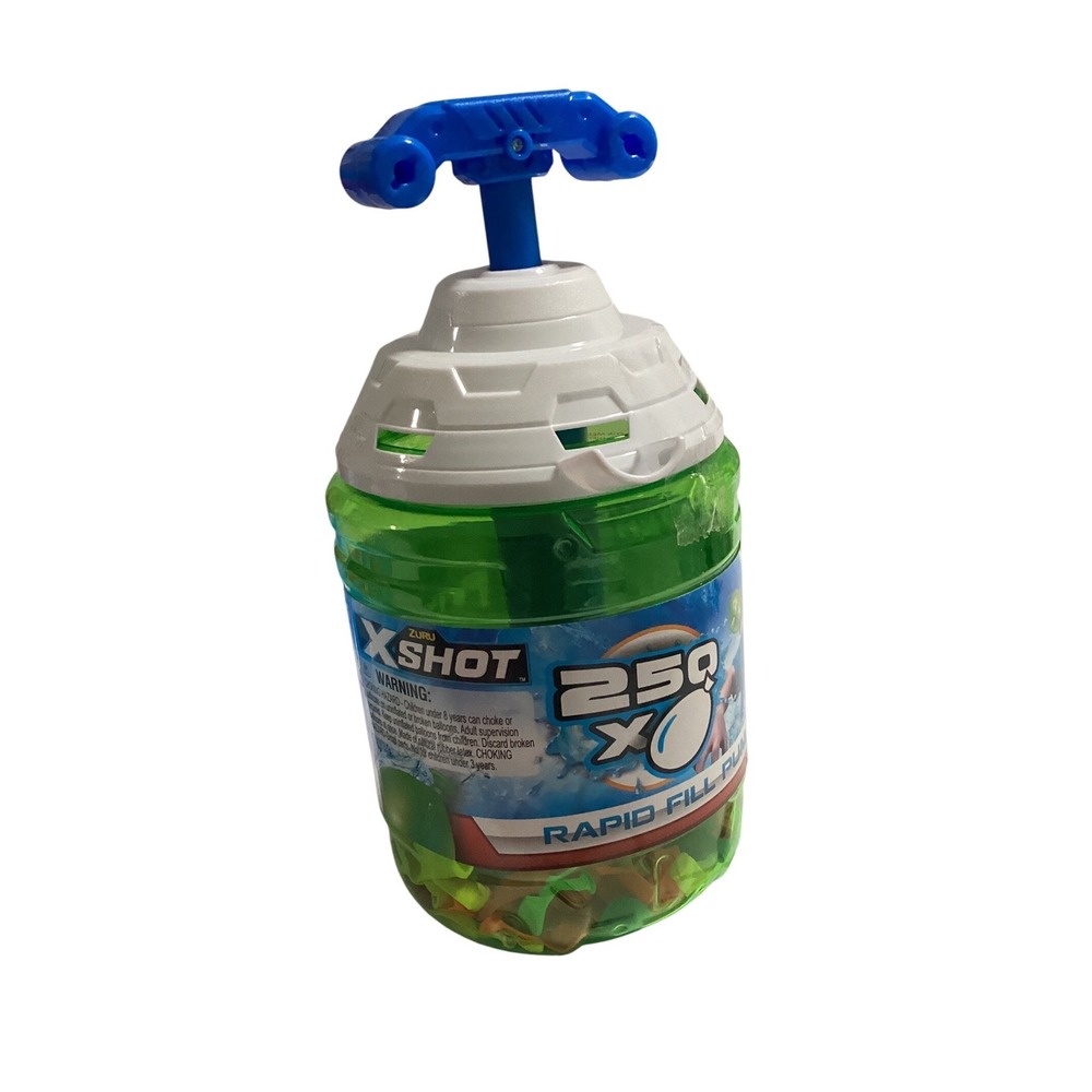 Zuru X-Shot Bunch O Balloons Rapid Fill Pump with 250 Water Balloons Green White